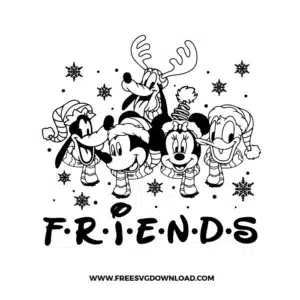 Disney Friends Christmas Free SVG File