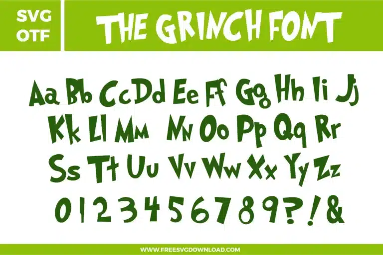Grinch Font Free SVG Files