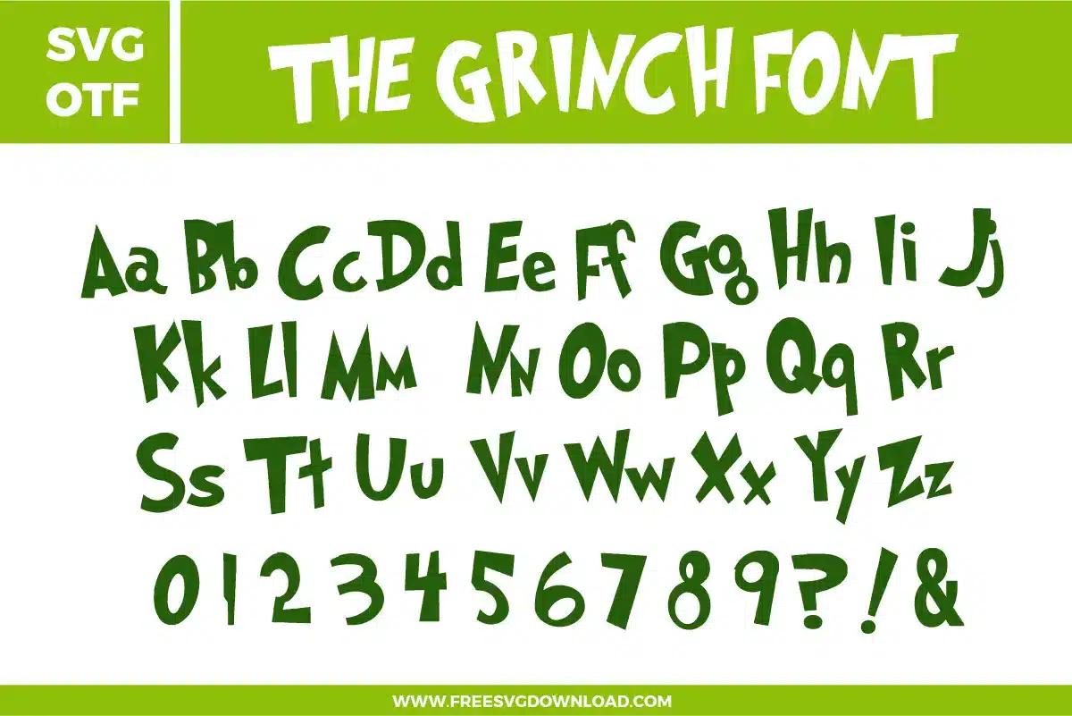 Grinch Font Free SVG File