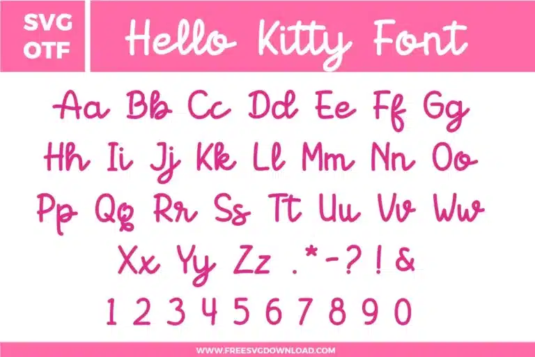 Hello Kitty Font Free SVG File