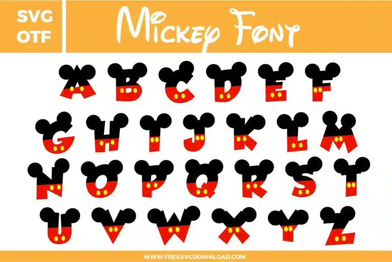 Mickey Font Free SVG File
