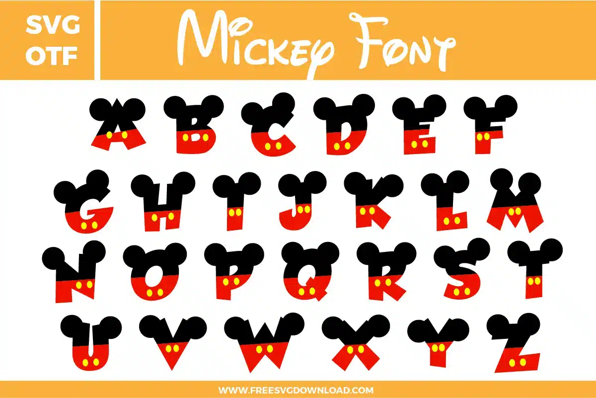 Mickey Font Free SVG File