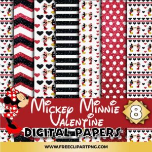 Free Mickey Minnie Valentine Digital Papers
