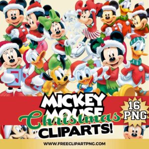Mickey Mouse Christmas Clipart Bundle