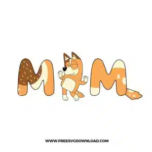 Mom Bluey Free SVG File