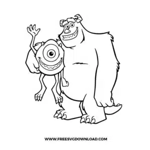 Monsters Inc Outline Free SVG File