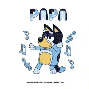 Papa Bluey Free SVG File