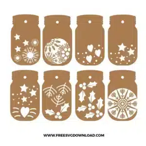 Christmas Jar Gift Tag Free SVG File