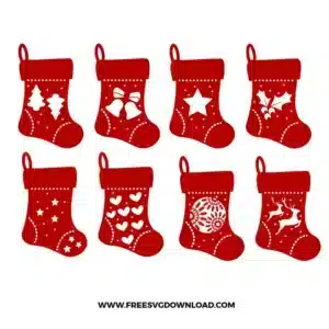 Christmas Socks Gift Tag Free SVG File