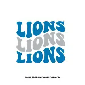 Detroit Lions Wavy Free SVG File