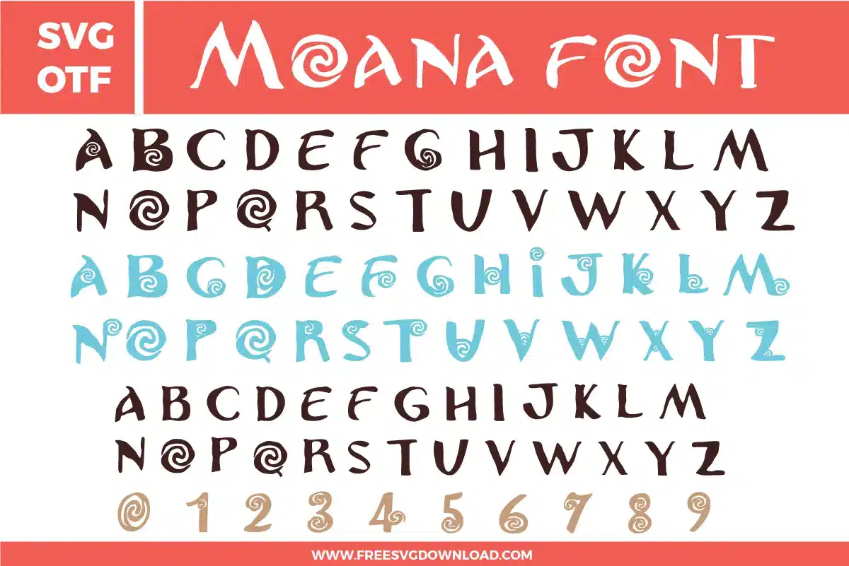 Moana Font Free SVG File