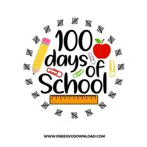 100 Days Of School Free SVG File