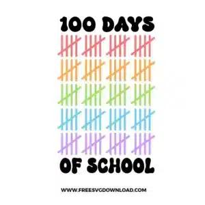 100 Days Of School Cricut Free SVG File