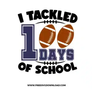 100 Days Of School Football Free SVG File