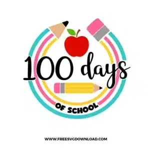 100 Days Of School Pencil Free SVG File