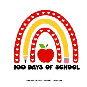 100 Days Of School Rainbow Free SVG File