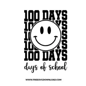 100 Days Of School Smile Free SVG File