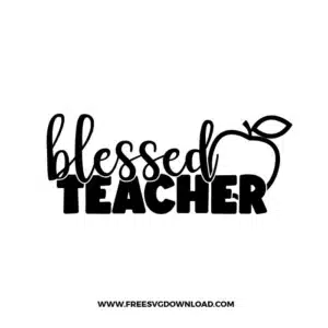 Blessed Teacher Apple Free SVG File