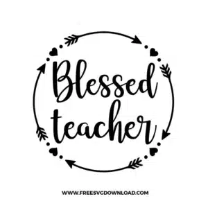 Blessed Teacher Wreath Free SVG File