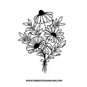 Daisy Bouquet Free SVG File