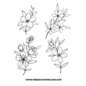 Floral Cherry Blossom Free SVG File