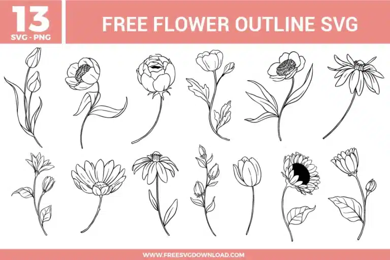 Flower Outline Free SVG Files