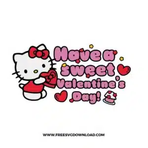 Hello Kitty Sweet Valentines Day Free SVG File