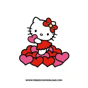 Hello Kitty Hearts Free SVG File
