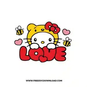 Hello Kitty Winnie Love Free SVG File
