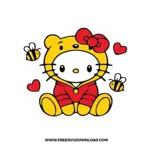 Hello Kitty Winnie The Pooh Free SVG File