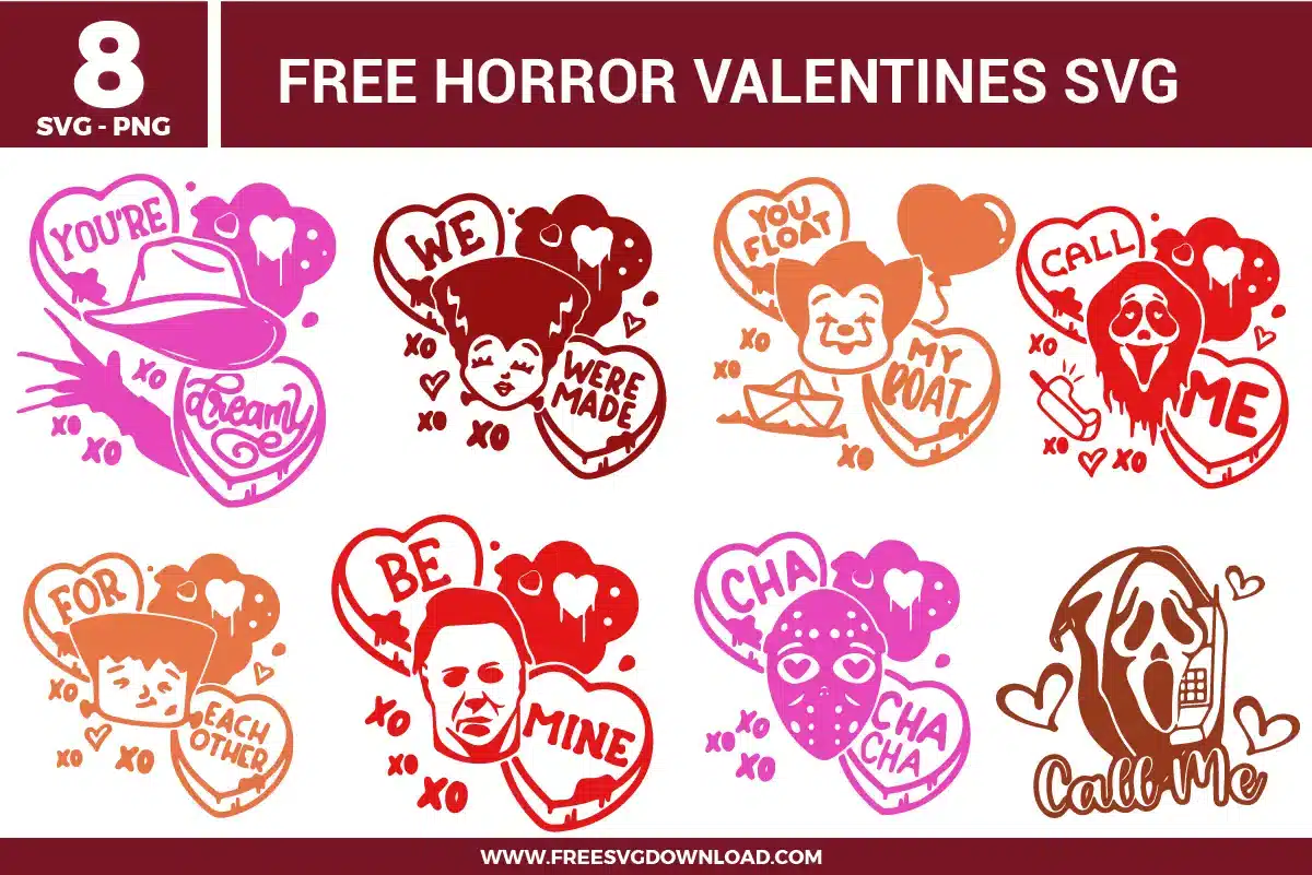 Horror Valentines Day Free SVG Files