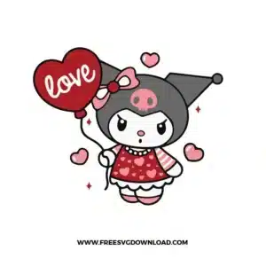 Kuromi Valentines Day Free SVG File