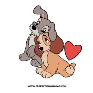 Lady And The Tramp Valentines Free SVG File