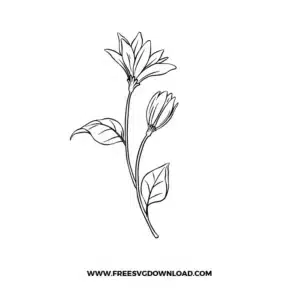Lily Flower Outline Free SVG File