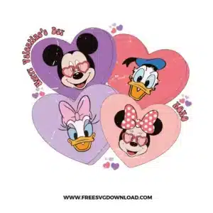 Mickey And Friends Valentines Day Free SVG File
