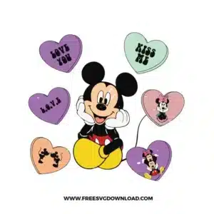 Mickey Candy Heart Free SVG File
