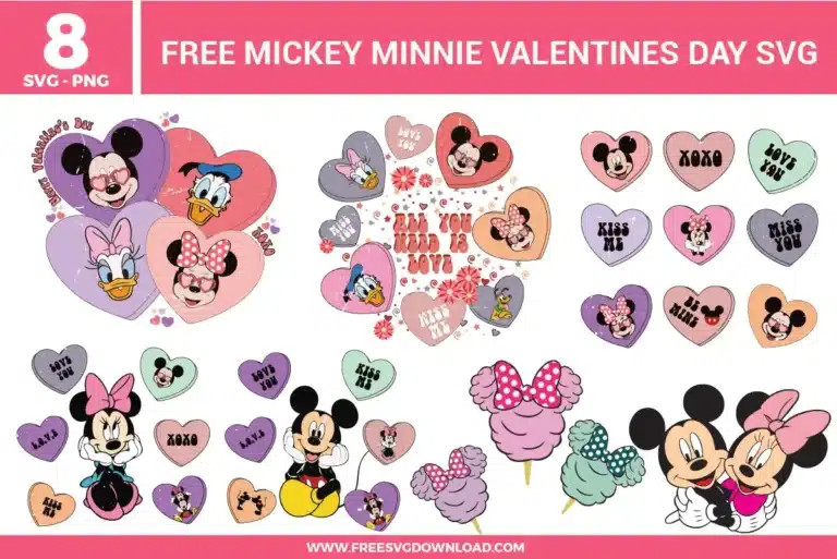 Mickey Minnie Valentines Day Free SVG Files