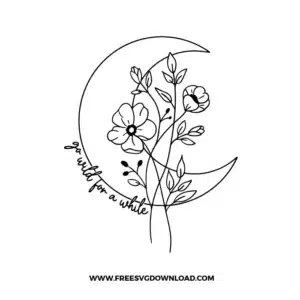 Moon Wildflower Free SVG File