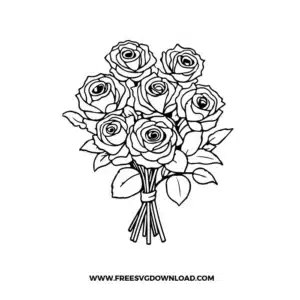 Rose Bouquet Free SVG File
