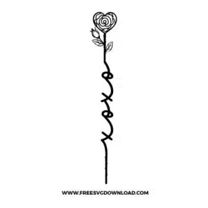 Rose Xoxo Free SVG File