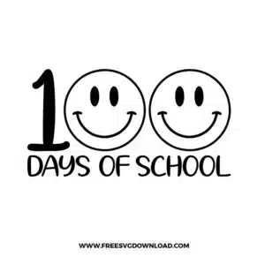 Smiley 100 Days Of School Free SVG File