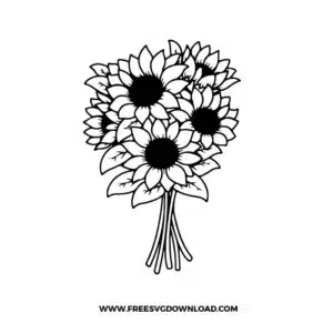 Sunflower Bouquet Free SVG File