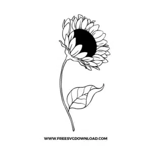 Sunflower Outline Free SVG File