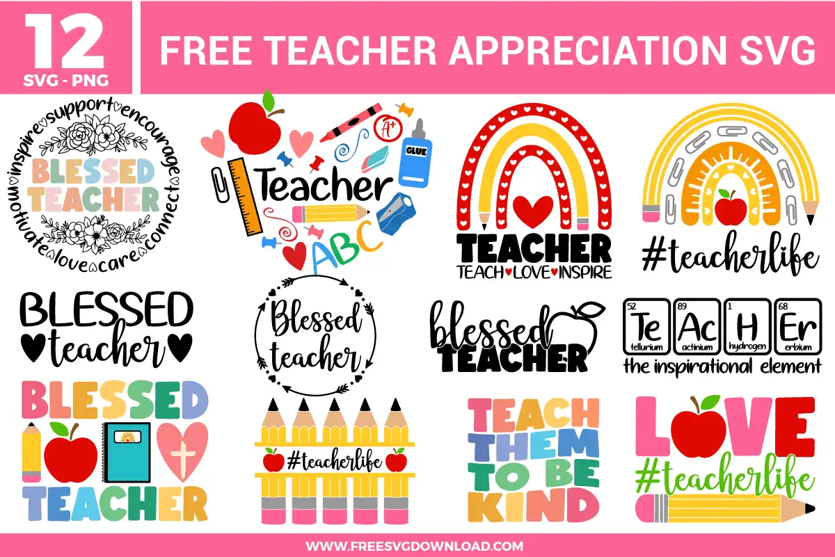 Teacher Appreciation Free SVG Files