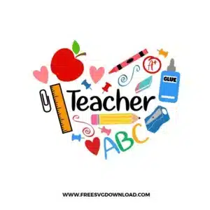 Teacher Heart Free SVG File
