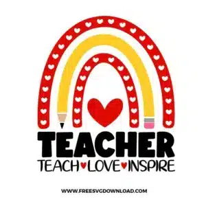 Teacher Rainbow Free SVG File