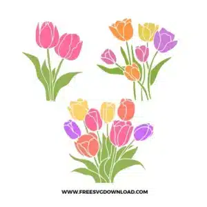 Tulip Bouquet Free SVG File