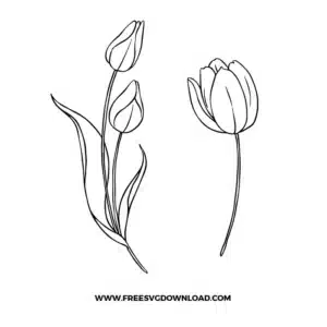Tulip Flower Outline Free SVG File