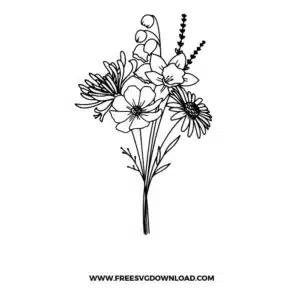 Wildflower Bouquet Free SVG File