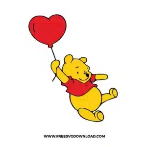 Winnie The Pooh Heart Balloon Free SVG File